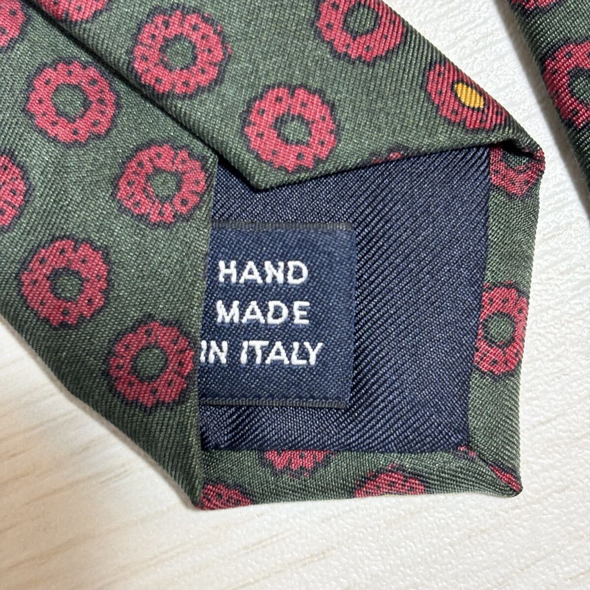 Polo by Ralph Lauren ポロラルフローレン 極美品 未使用に近い 花柄 ドット柄 シルク シルク100 ネクタイ イタリア製 ハンドメイド メンズ_画像6