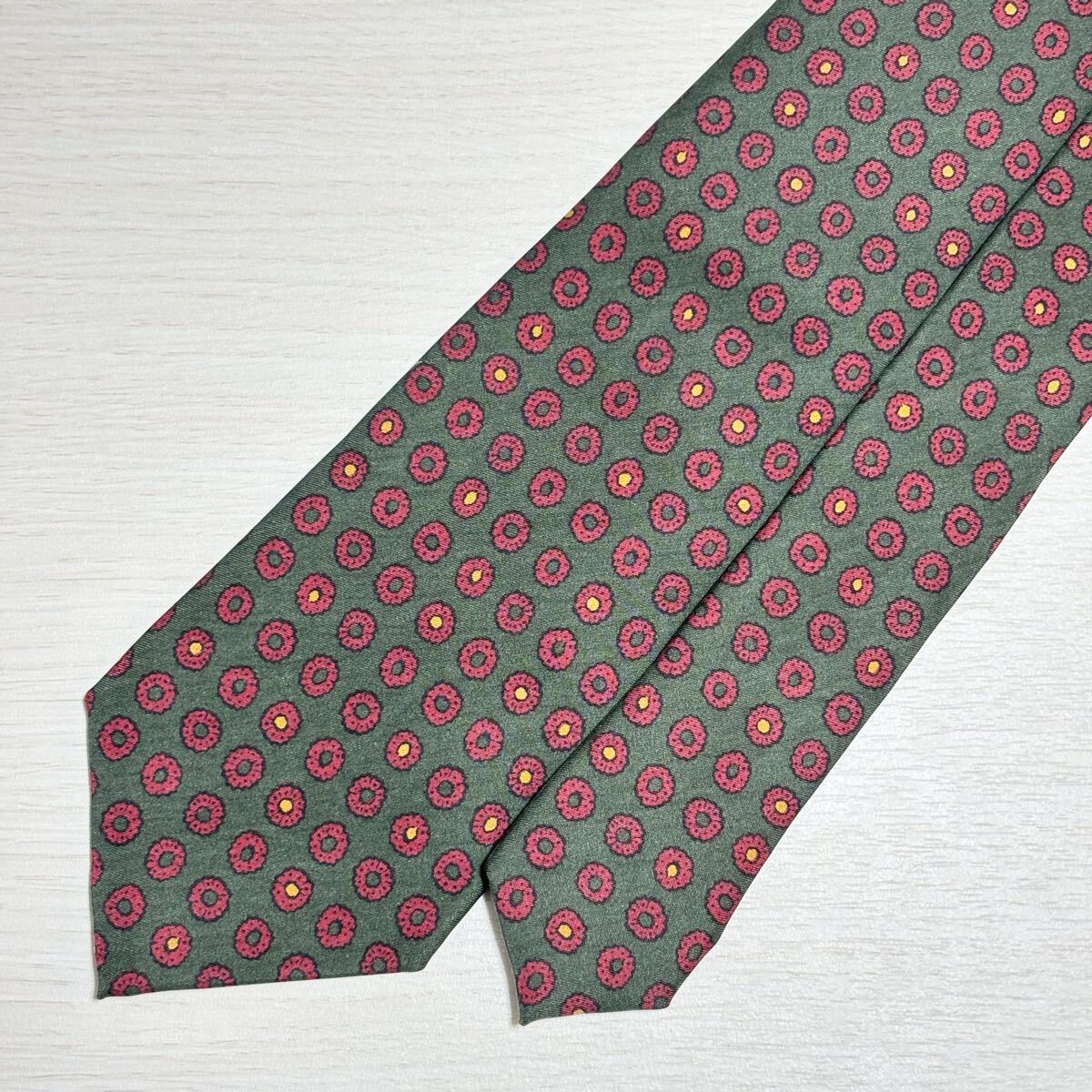 Polo by Ralph Lauren ポロラルフローレン 極美品 未使用に近い 花柄 ドット柄 シルク シルク100 ネクタイ イタリア製 ハンドメイド メンズ_画像8