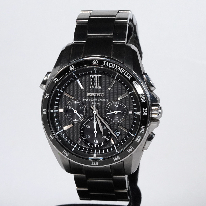 腕時計 SEIKO セイコー BRIGHTZ ブライツ SAGA153 8B82-0AL0 ソーラー電波 メンズ クロノグラフ デイト 稼働_画像5