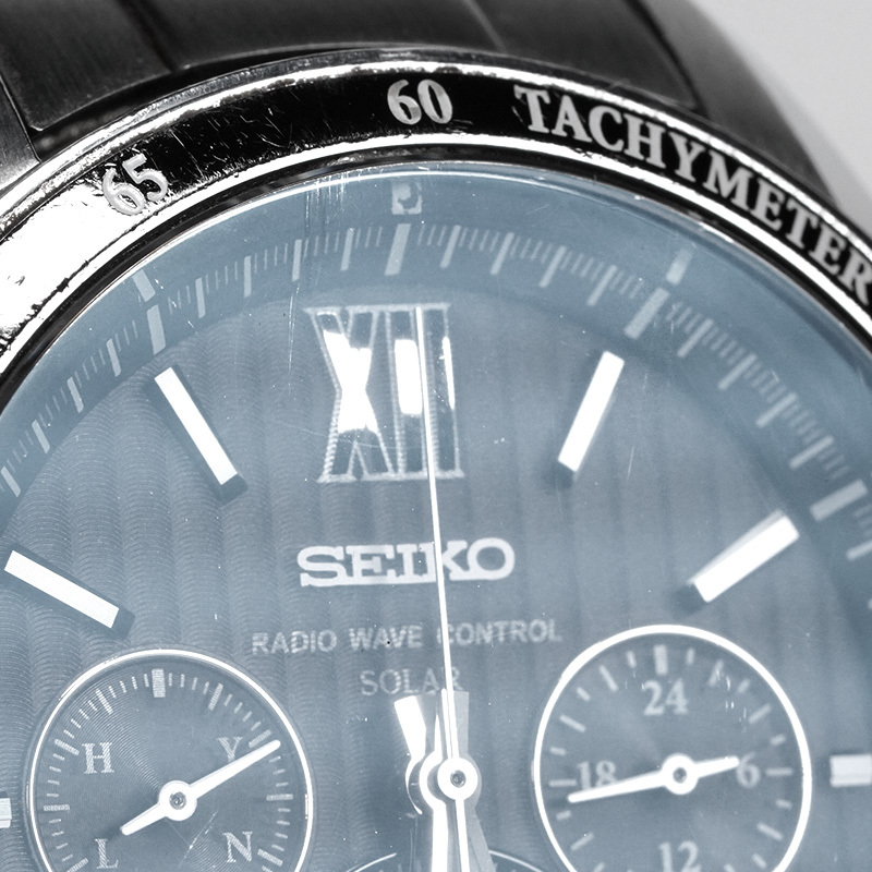 腕時計 SEIKO セイコー BRIGHTZ ブライツ SAGA153 8B82-0AL0 ソーラー電波 メンズ クロノグラフ デイト 稼働_画像6
