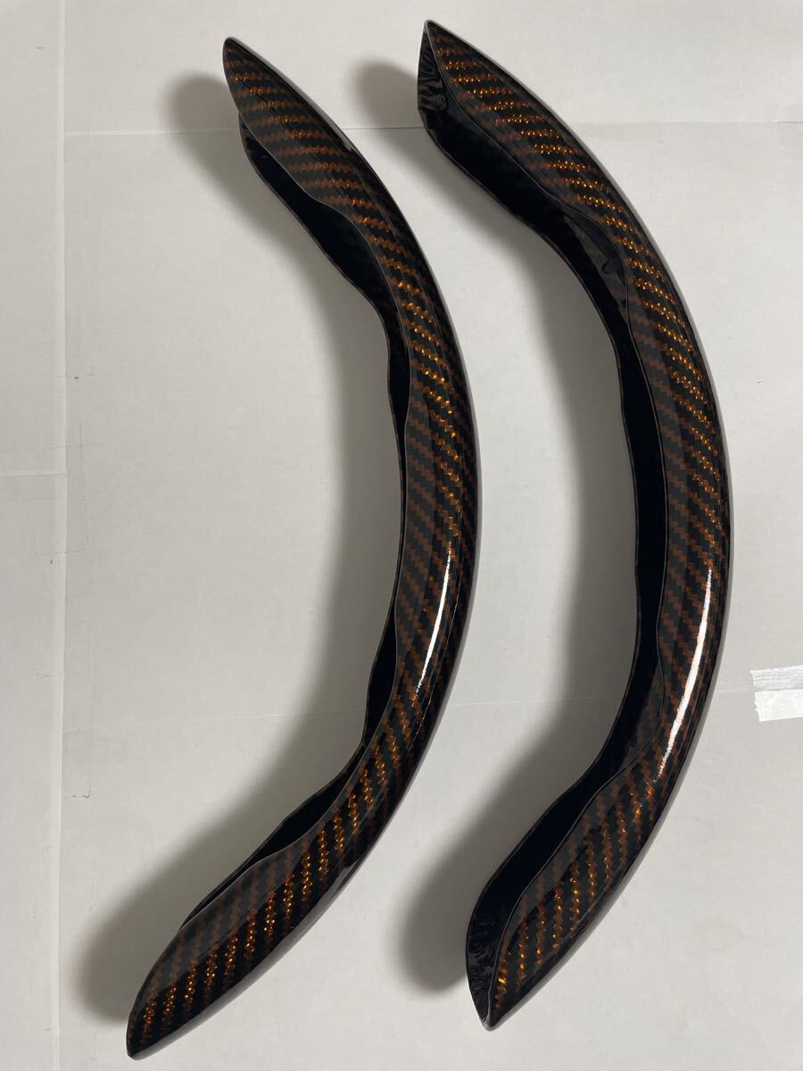 ハンドルカバー クイックカーボン 取付簡単 ノンスリップ ブラウン ステアリンカバー 保護カバー_画像3