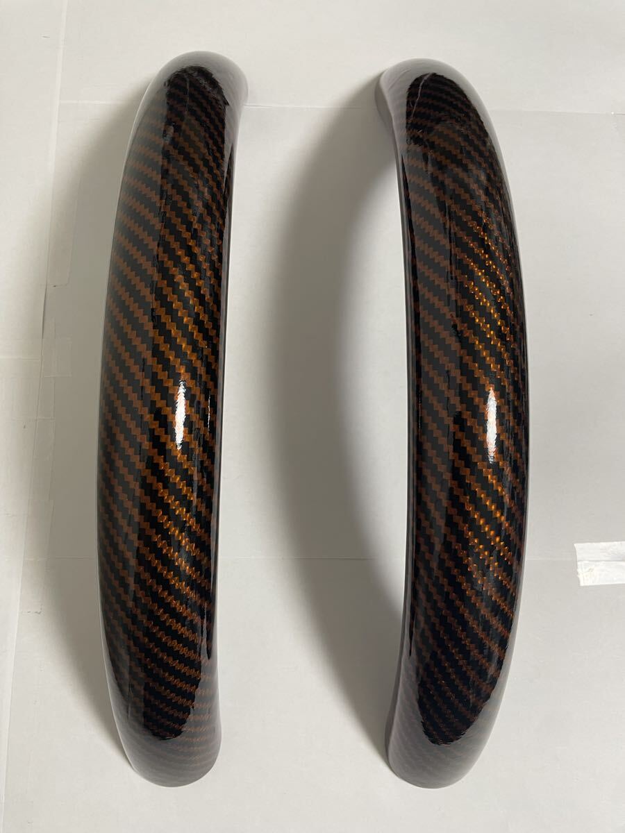ハンドルカバー クイックカーボン 取付簡単 ノンスリップ ブラウン ステアリンカバー 保護カバー_画像4