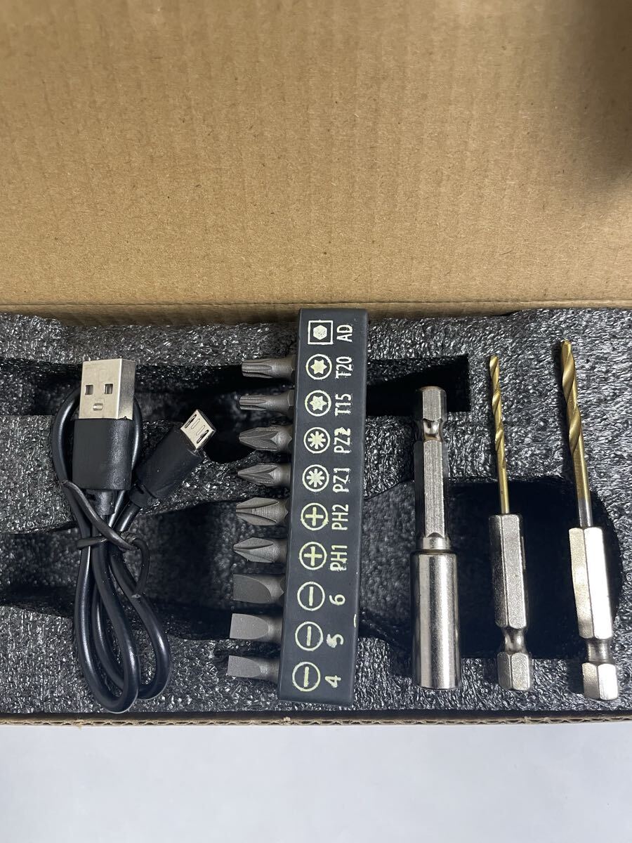 電動ドライバー コードレス 精密電動ドライバー 9イン1 ミニ電動ドライバーセット コードレス電源修理ツールキット ビット9個付き _画像9