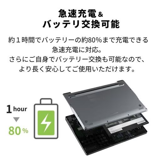 使用時間82時間 208,780円の品 500万画素 顔認証 アルミボディ 日本製 富士通 LIFEBOOK PH50/J3 FMVP50J3H 第12世代 Core i5 1235U 16GB_画像2