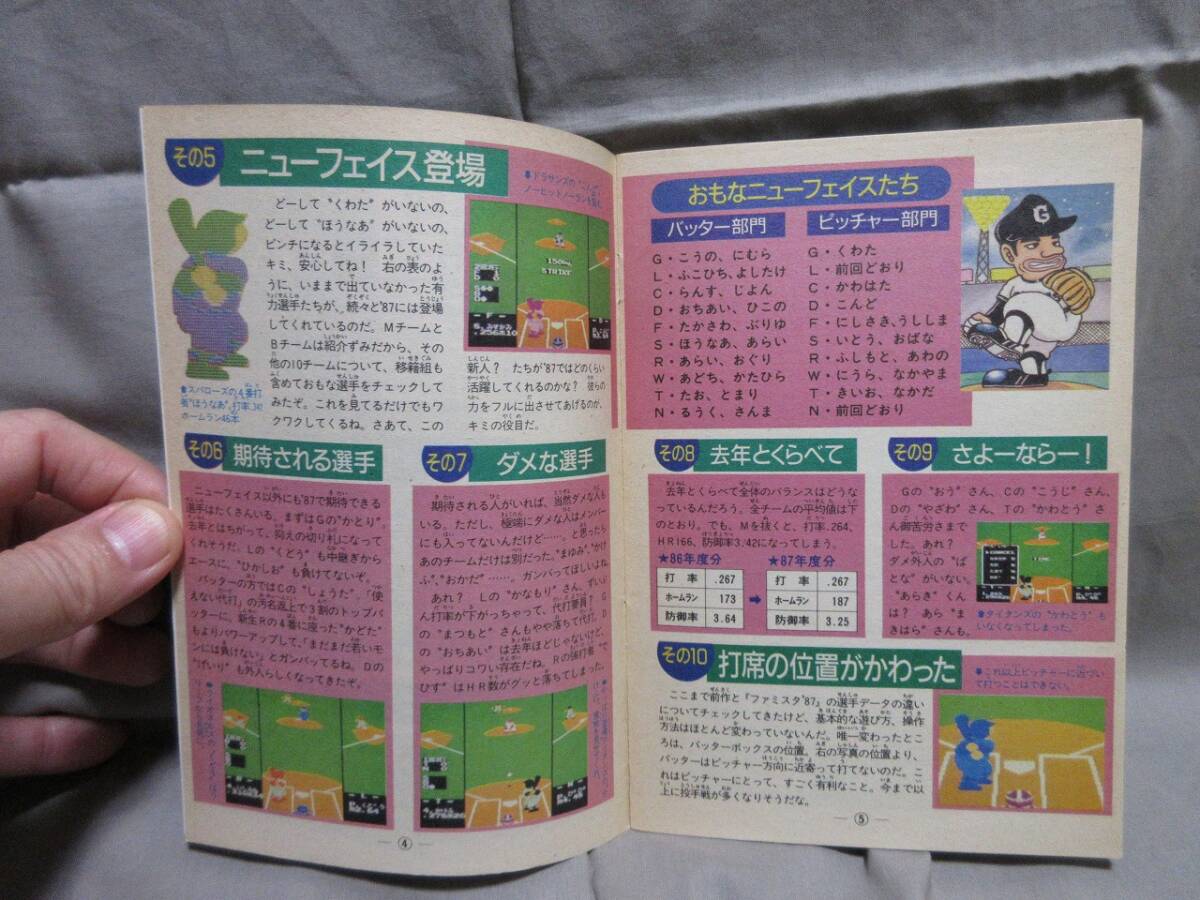 【コレクション放出】レア美品■ゲーム攻略本■データブック■ファミコン■ファミスタ’８７■マルカツファミコン 付録■昭和62年11月27日_画像3