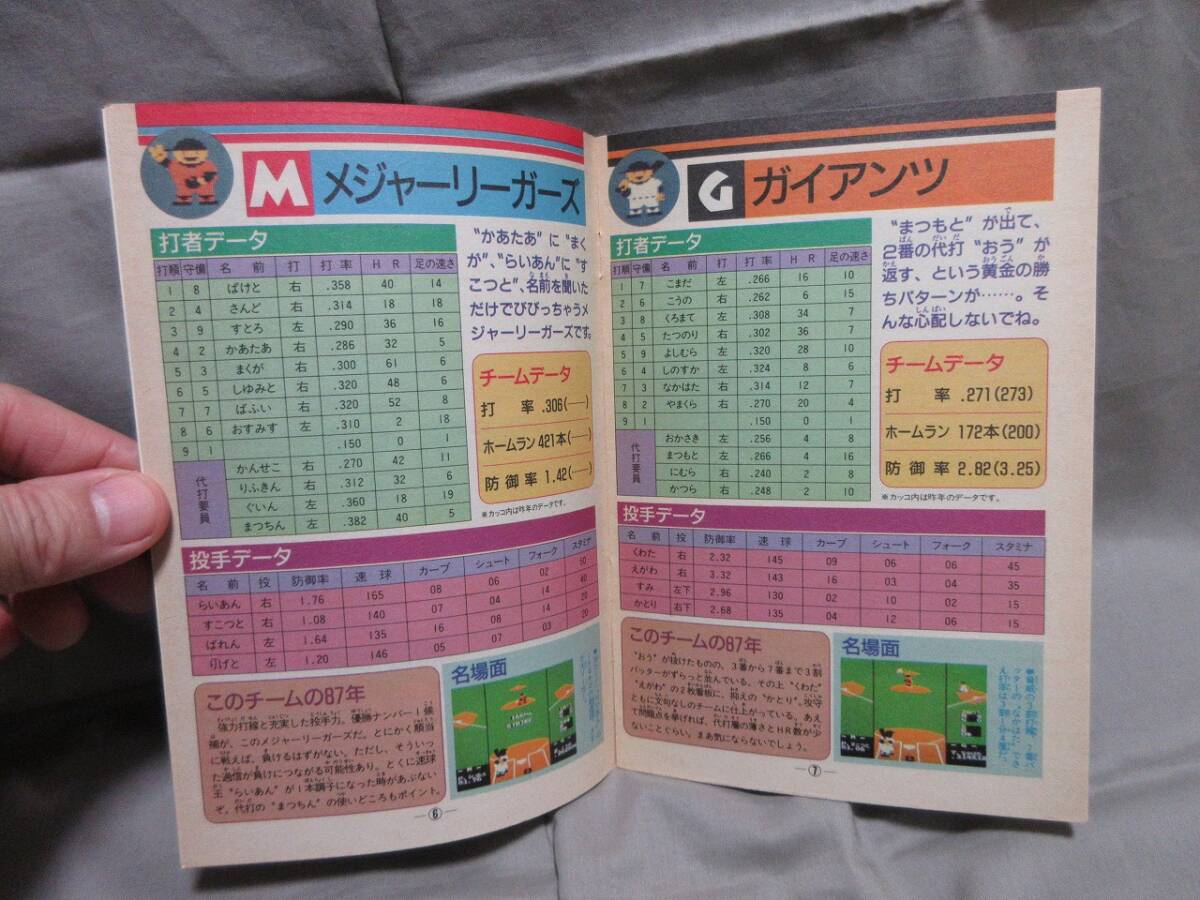 【コレクション放出】レア美品■ゲーム攻略本■データブック■ファミコン■ファミスタ’８７■マルカツファミコン 付録■昭和62年11月27日_画像4