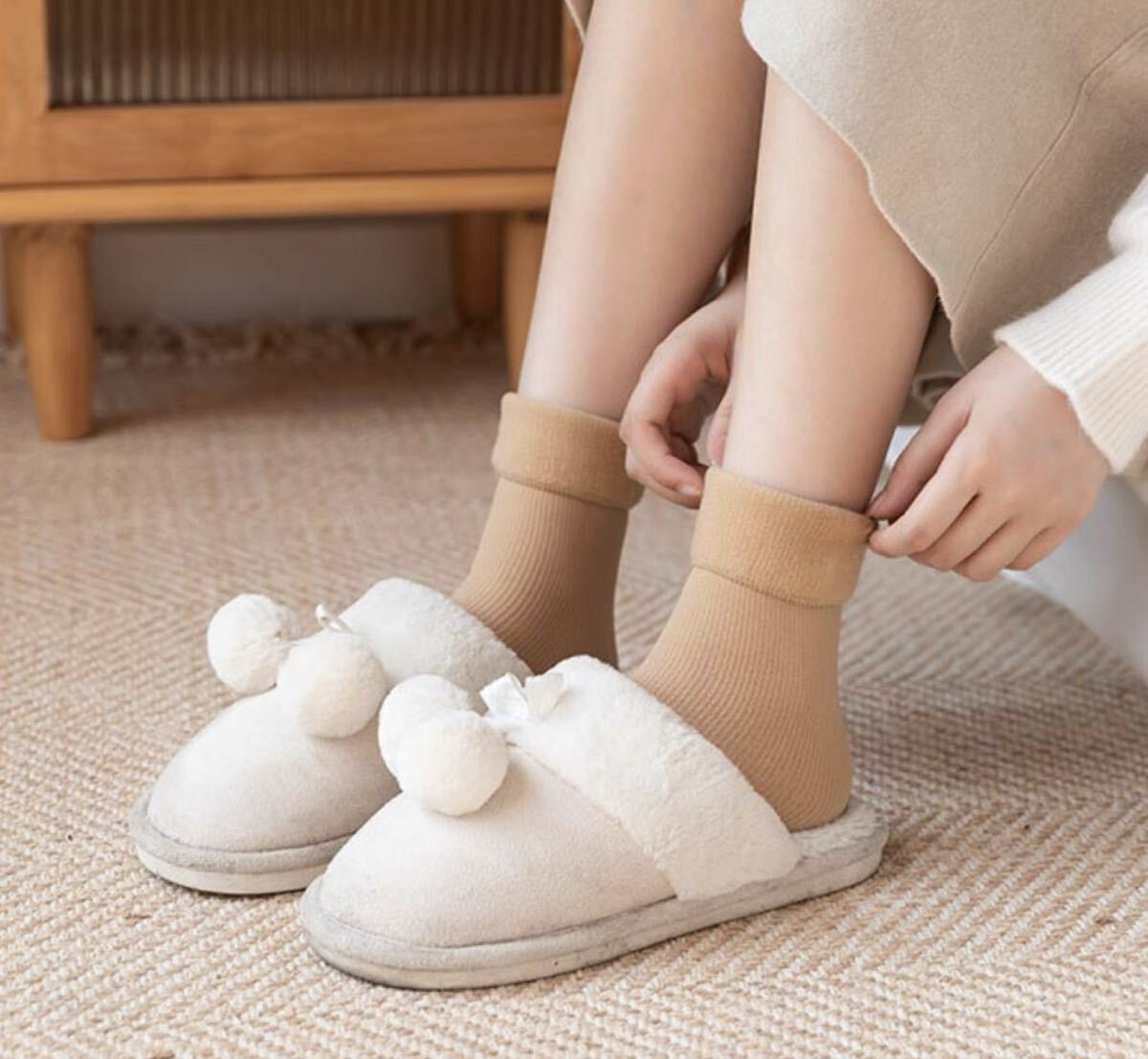 5足セット あったか裏起毛靴下ルームソックス男女兼用ソックス_画像4