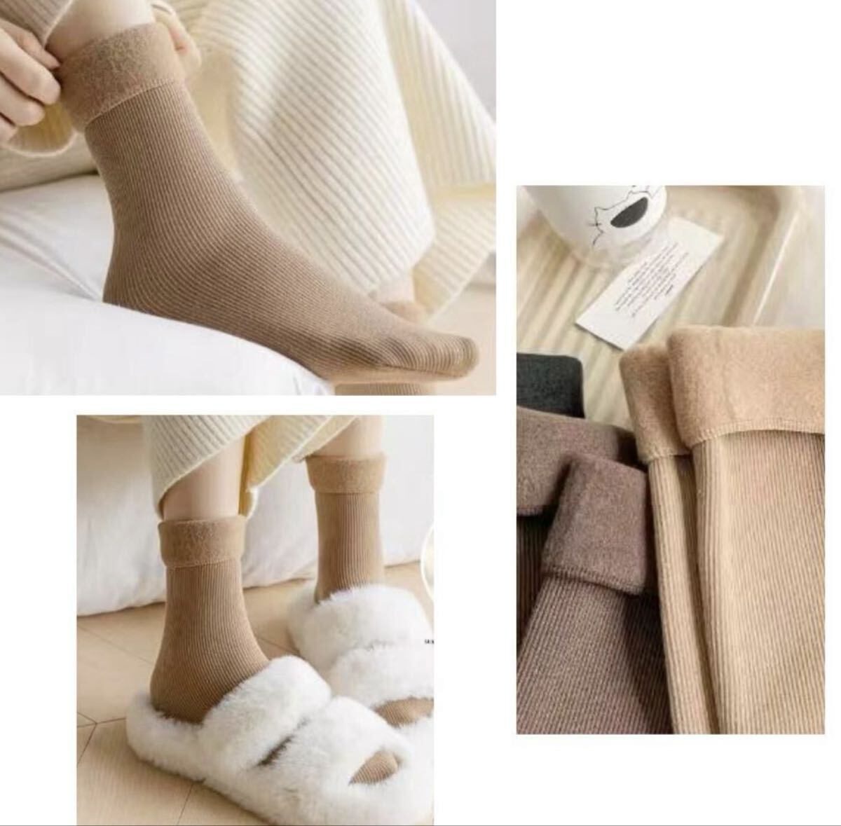 5足セット あったか裏起毛靴下ルームソックス男女兼用ソックス_画像2