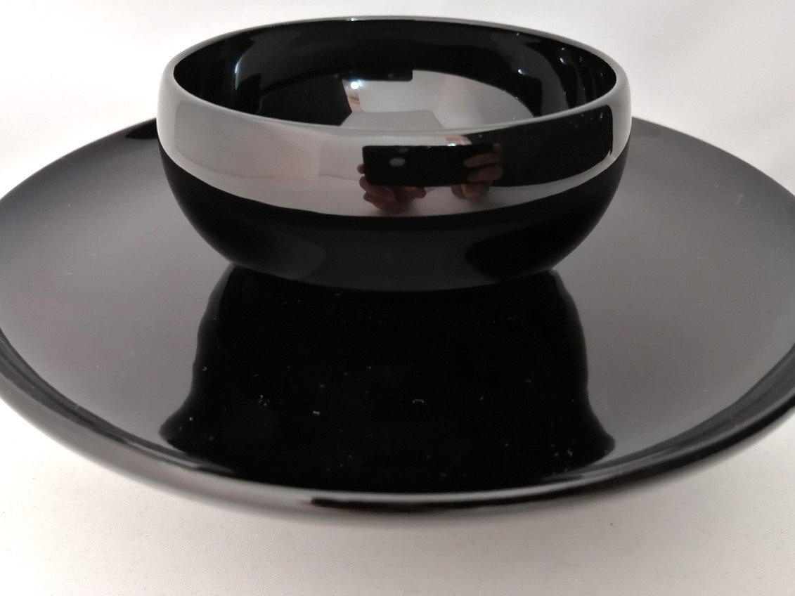 蔵出し品■天目台 中村宗悦 呂色 共箱 茶道具 懐石道具 茶懐石 料理皿 和食器 向付 会席 割烹 茶事 貴人台 茶器 塗 黒 茶の湯 茶碗 1円～_画像4