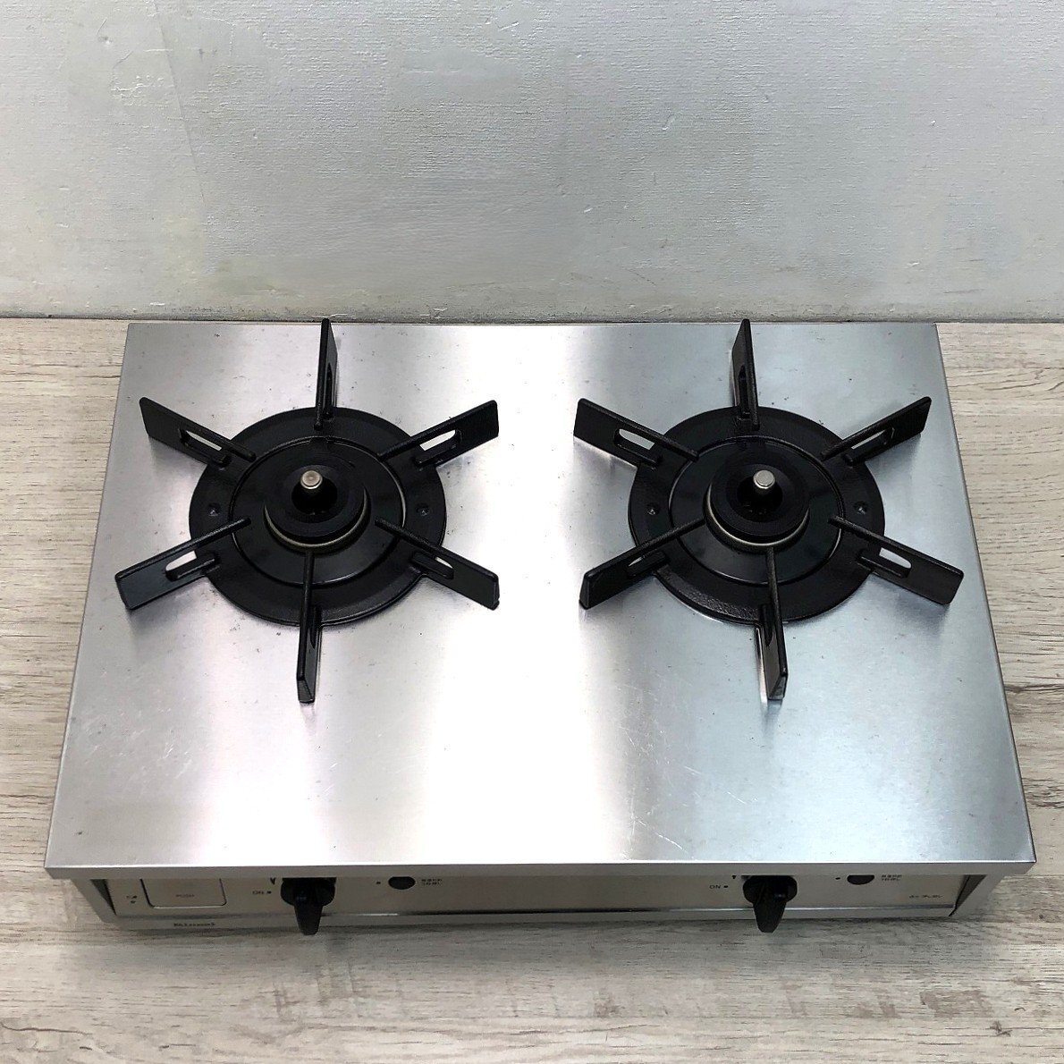 都市ガス用▼Rinnai リンナイ Vamo（バーモ）家庭用 強火力ガステーブル ET21-2STSY-S ガスコンロ ステンレス 高火力 2023年製 名古屋_画像2