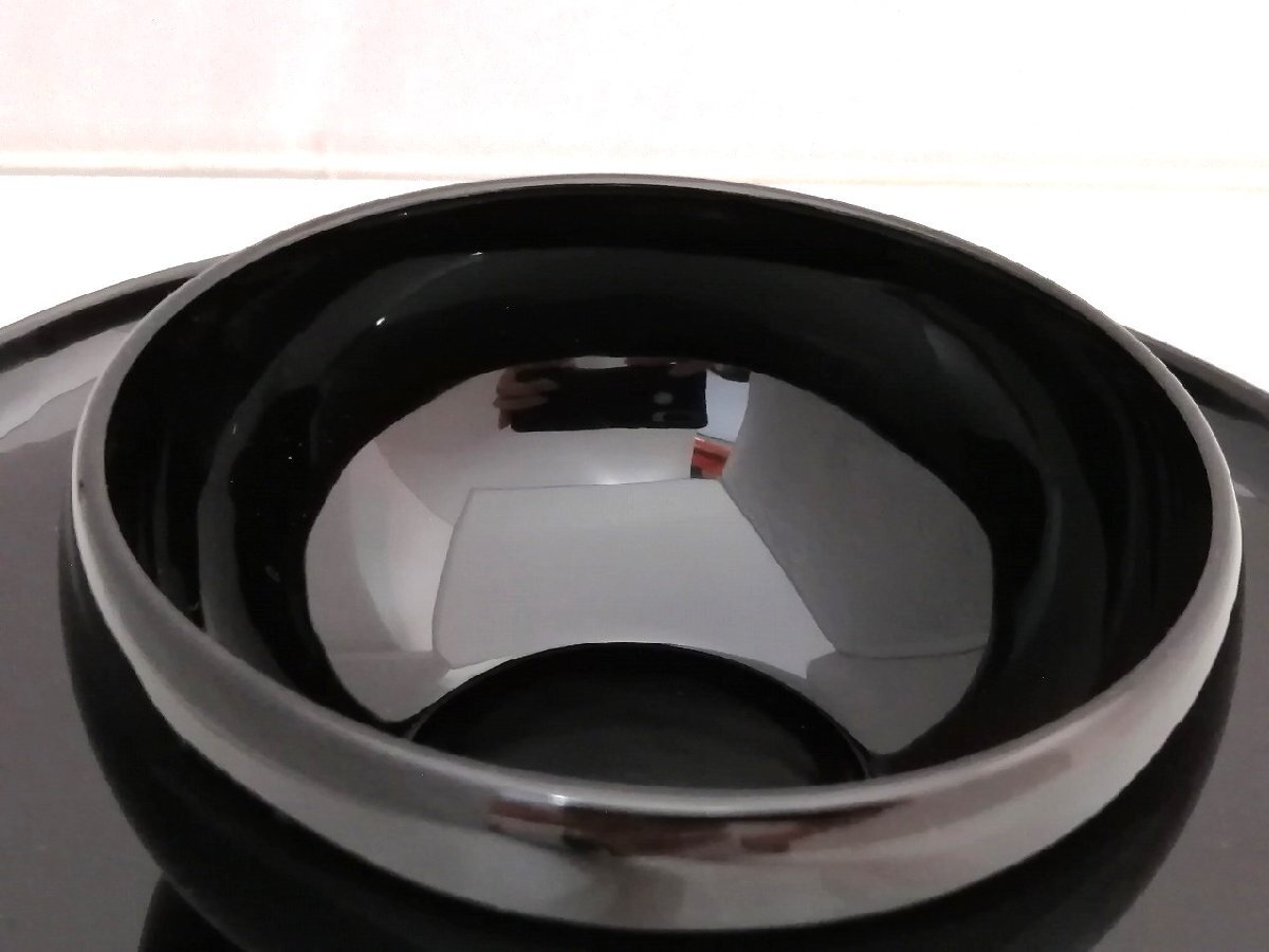 蔵出し品■天目台 中村宗悦 呂色 共箱 茶道具 懐石道具 茶懐石 料理皿 和食器 向付 会席 割烹 茶事 貴人台 茶器 塗 黒 茶の湯 茶碗 1円～_画像6