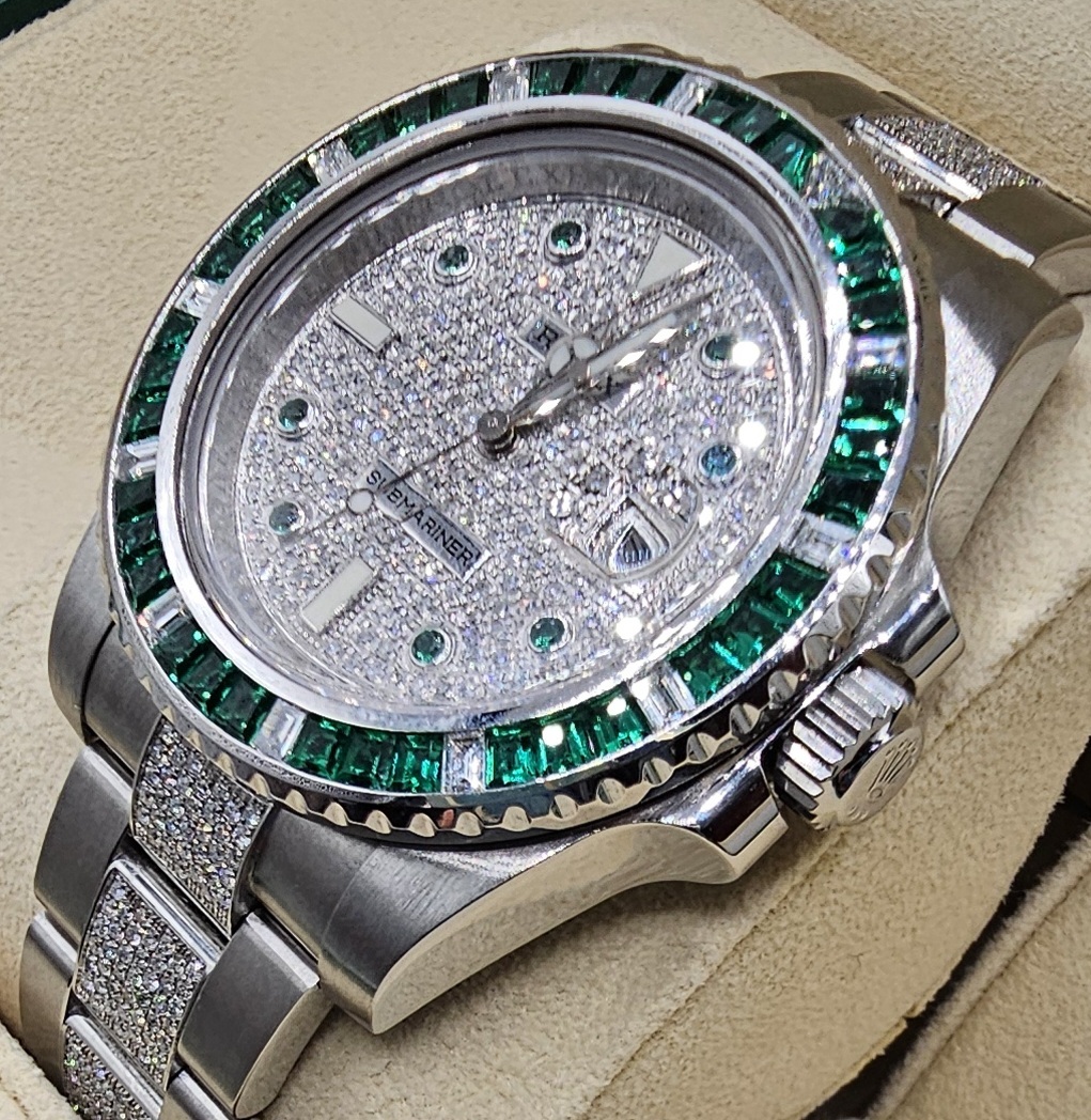 ROLEX ロレックス♪純正サブマリーナ116610G番→ 116649EMBR仕様（シークレットモデル仕様）新品仕上げ済♪メンズ♪アフターダイヤ VS_画像3