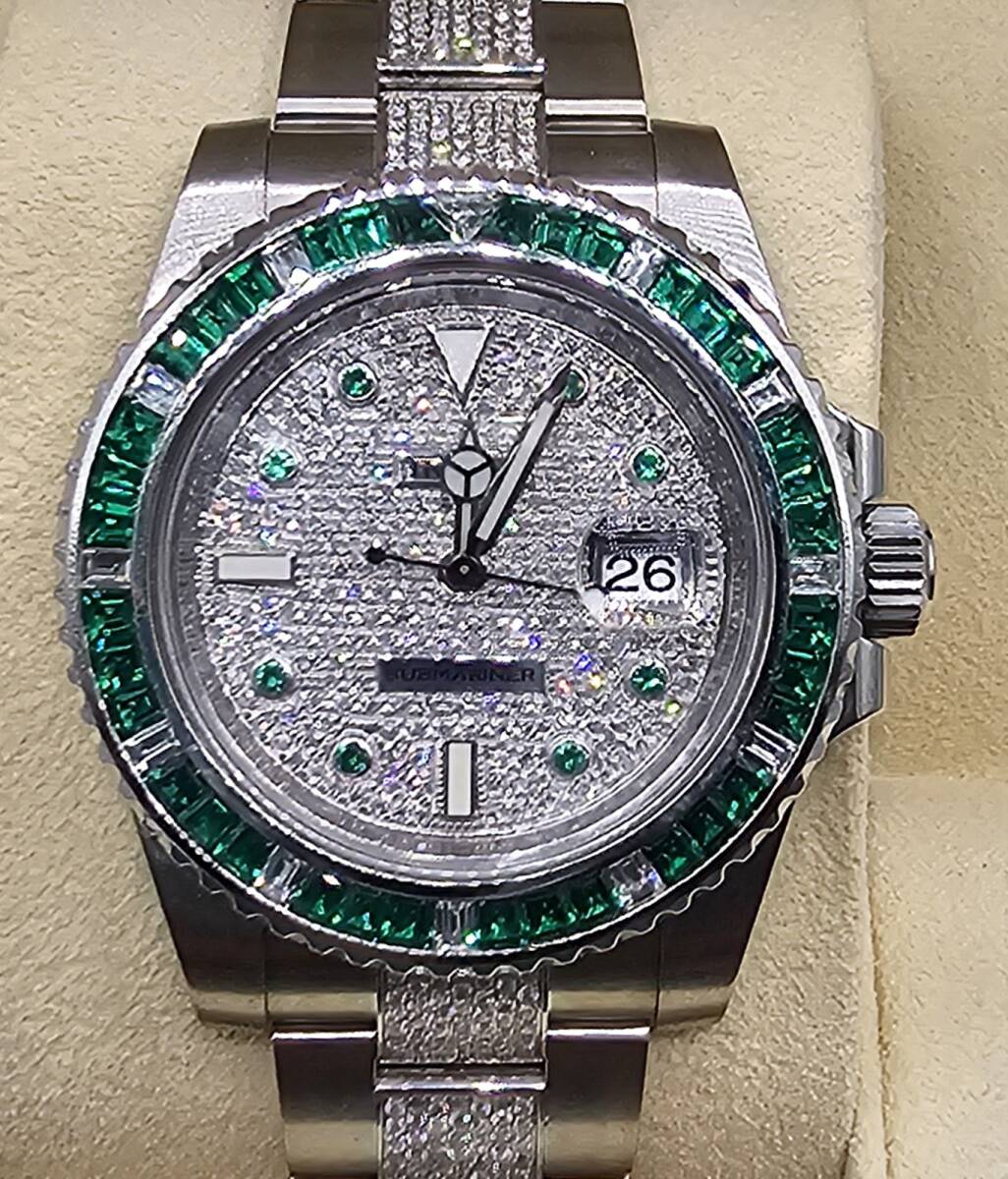 ROLEX ロレックス♪純正サブマリーナ116610G番→ 116649EMBR仕様（シークレットモデル仕様）新品仕上げ済♪メンズ♪アフターダイヤ VS_画像1