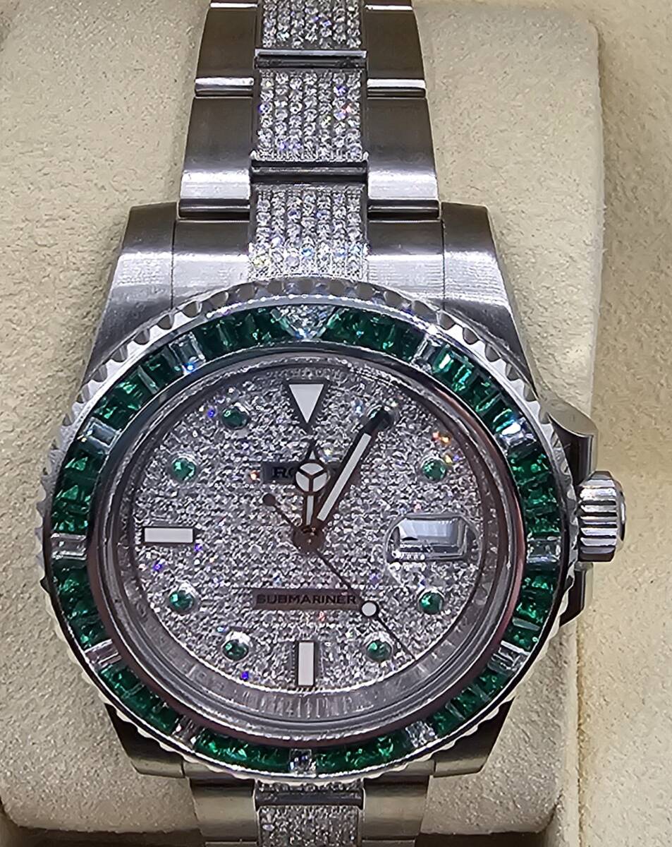 ROLEX ロレックス♪純正サブマリーナ116610G番→ 116649EMBR仕様（シークレットモデル仕様）新品仕上げ済♪メンズ♪アフターダイヤ VS_画像6