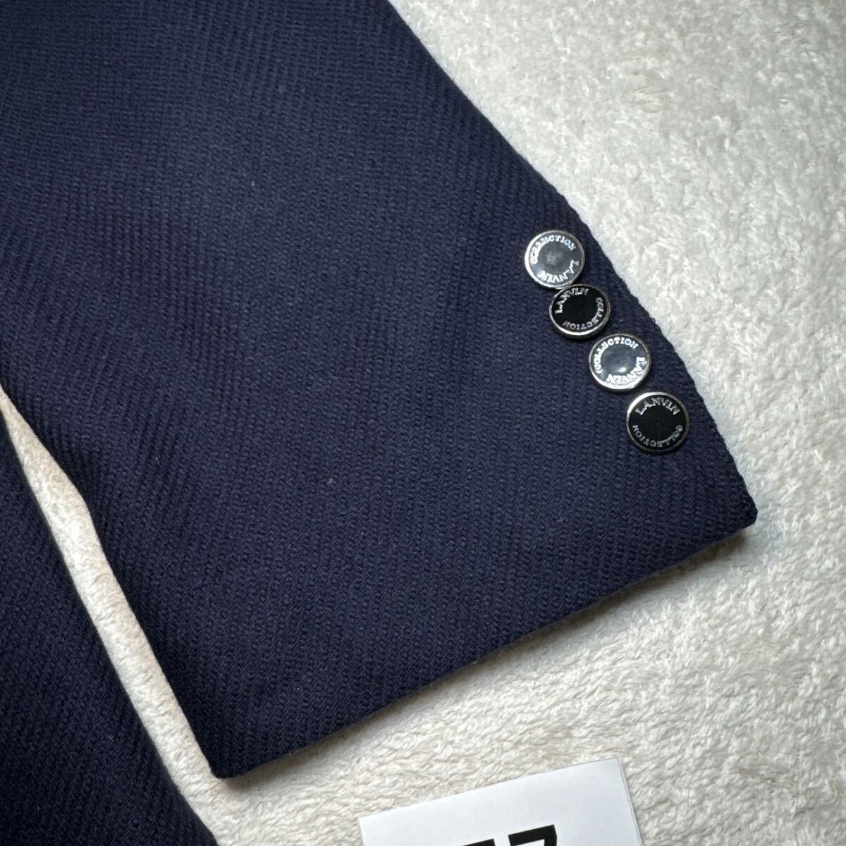 77 極美品　ランバンコレクション　ブレザー　ネイビー　カシミア100% 48_画像2