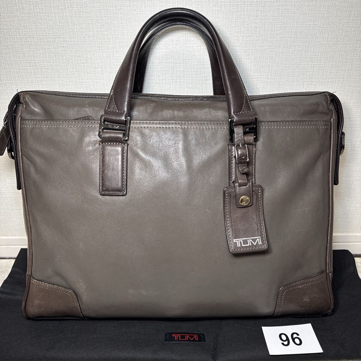 96 TUMI トゥミ ビジネスバッグ ブリーフケース オールレザー 茶 レザー_画像1