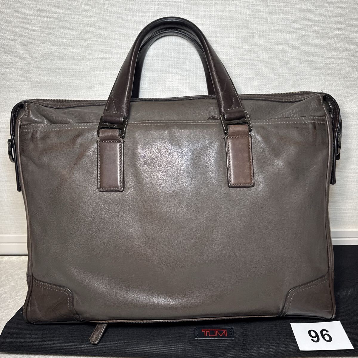 96 TUMI トゥミ ビジネスバッグ ブリーフケース オールレザー 茶 レザー_画像4