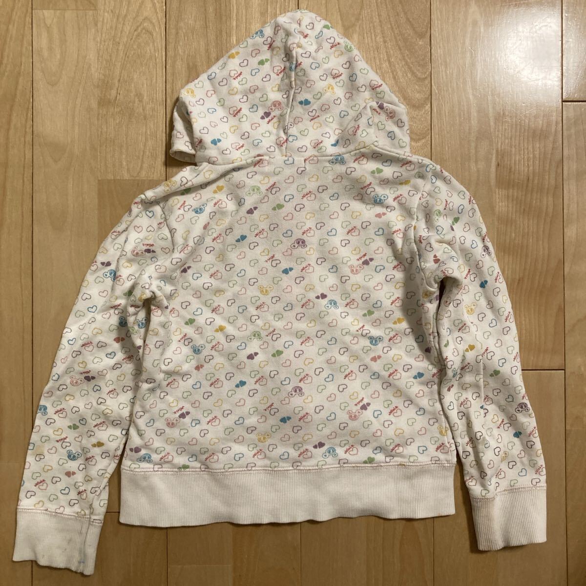 MINI-K ミニケー　ハート柄フルジップパーカー 120cm アウター　上着　長袖　ジャケット 女の子　小学生　小学校低学年　幼稚園　保育園_画像6