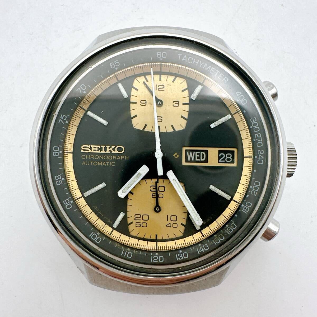 美品 稼動品 自動巻き SEIKO セイコースピードタイマー クロノグラフ 6138-8021ビンテージ デイデイト メンズ 腕時計　黒文字盤_画像1