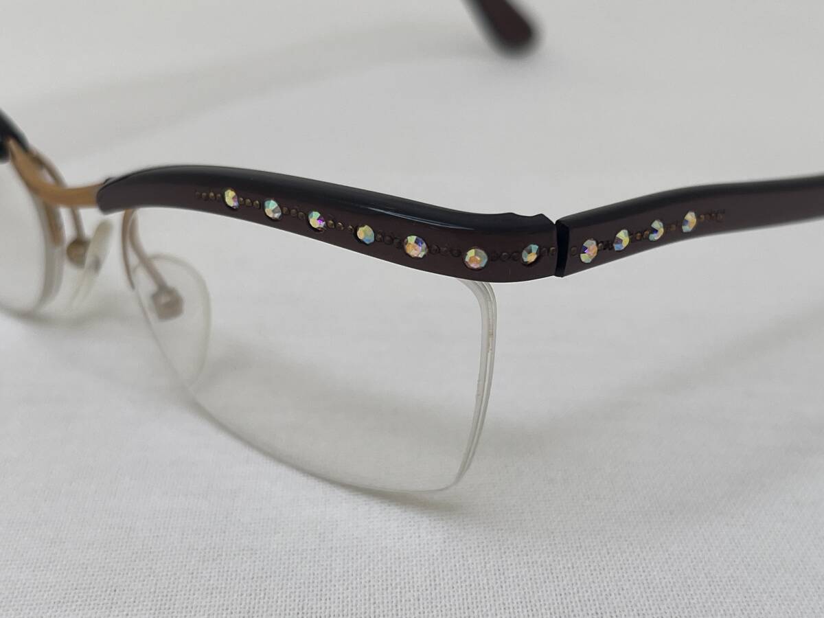 【M117】未使用品 保管品 HOYA ESSEL 飾り付き レディース 金張り ビンテージ 眼鏡 メガネ まとめて 2本_画像4