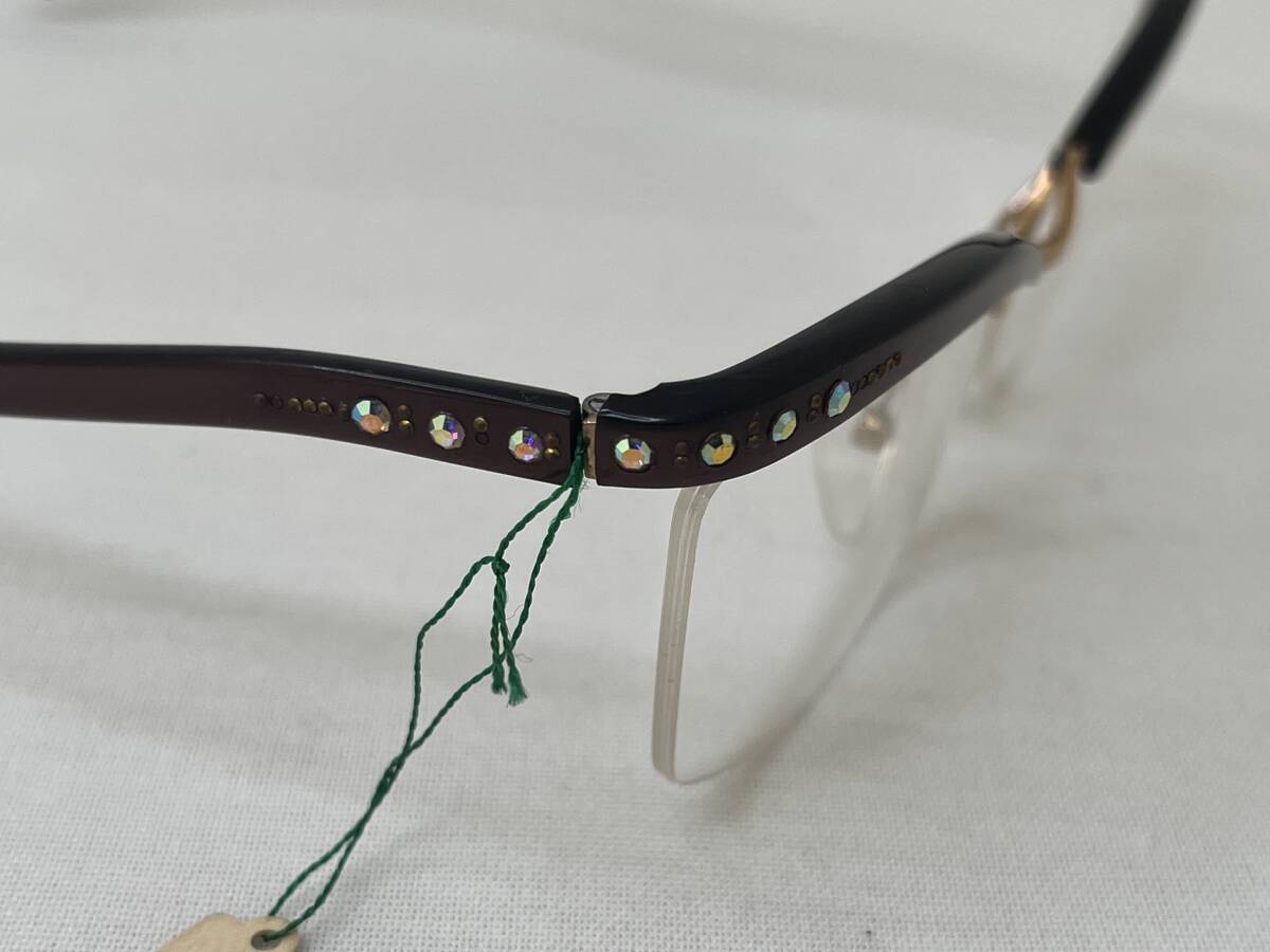 【M117】未使用品 保管品 HOYA ESSEL 飾り付き レディース 金張り ビンテージ 眼鏡 メガネ まとめて 2本_画像7