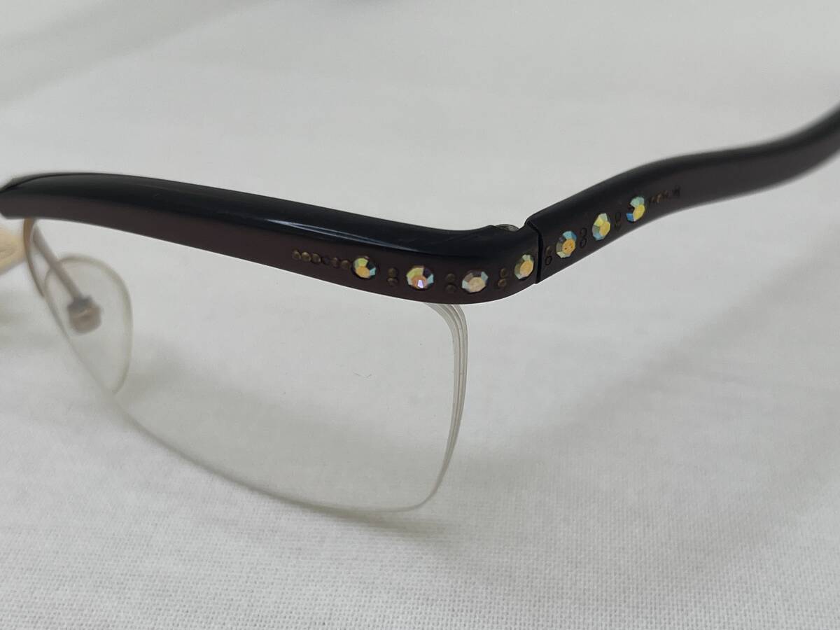 【M117】未使用品 保管品 HOYA ESSEL 飾り付き レディース 金張り ビンテージ 眼鏡 メガネ まとめて 2本_画像8