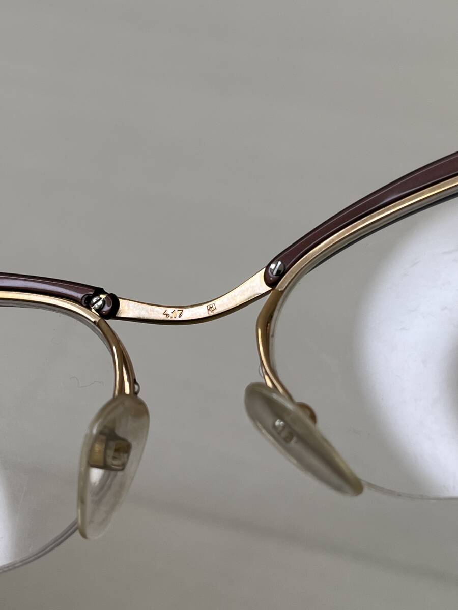 【M117】未使用品 保管品 HOYA ESSEL 飾り付き レディース 金張り ビンテージ 眼鏡 メガネ まとめて 2本_画像10