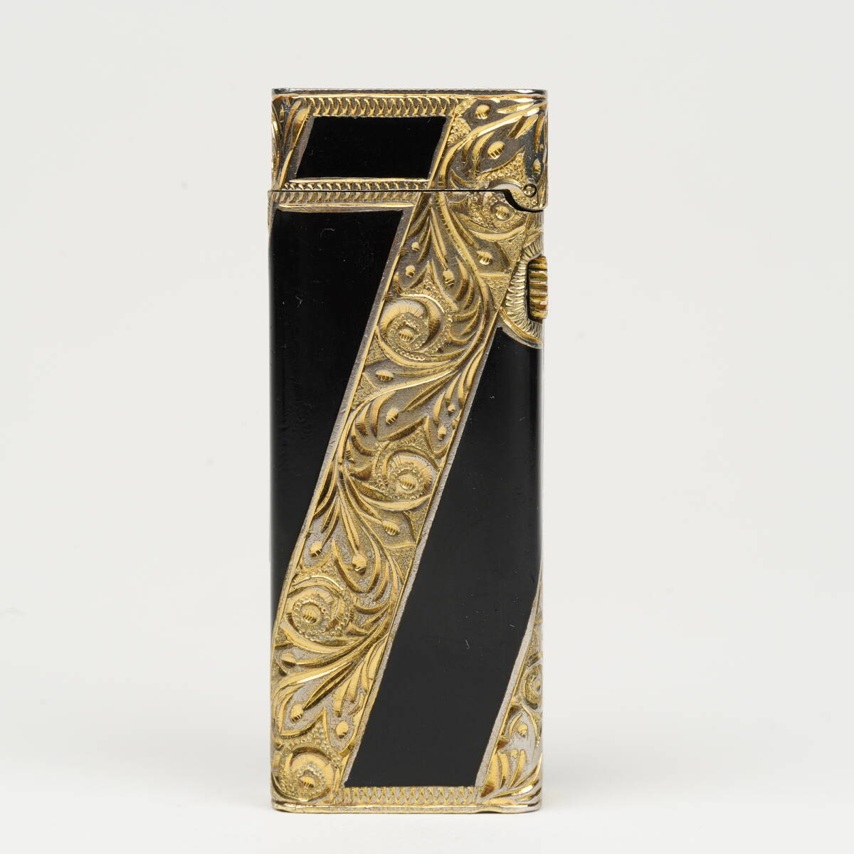 Dunhill ダンヒル ガスライター ローラガス ゴールド ブラックラッカー 着火OK 希少品 稼働品 美品 ロイキング 029_画像3