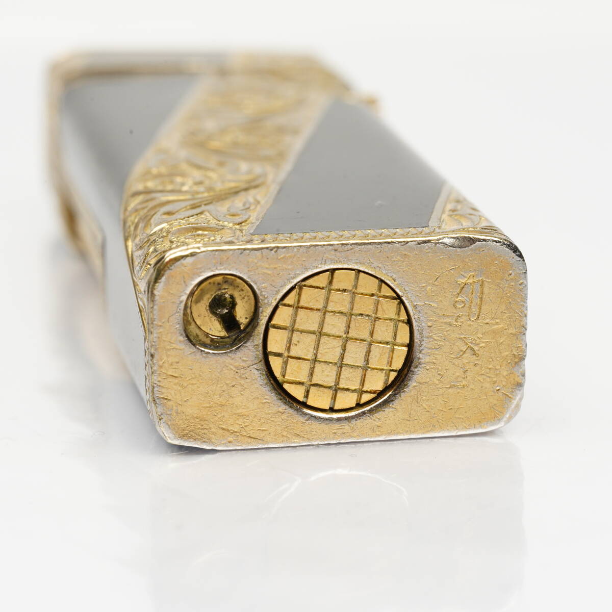 Dunhill ダンヒル ガスライター ローラガス ゴールド ブラックラッカー 着火OK 希少品 稼働品 美品 ロイキング 029_画像9