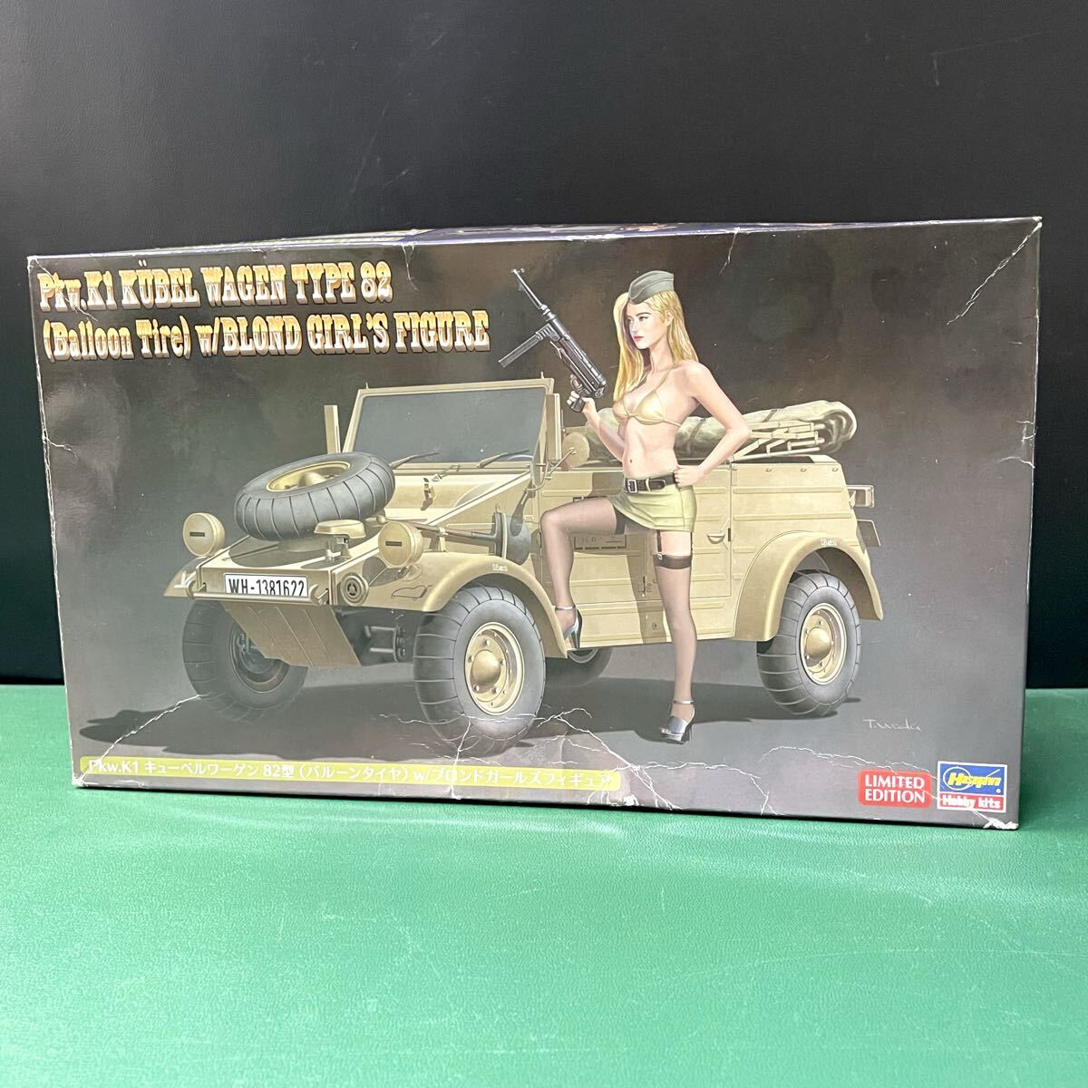★☆未組立保管品 Hasegawa/ハセガワ プラモデル Pkw.K1 キューベルワーゲン（バルーンタイヤ）/ブロンドガールズフィギュア_画像1