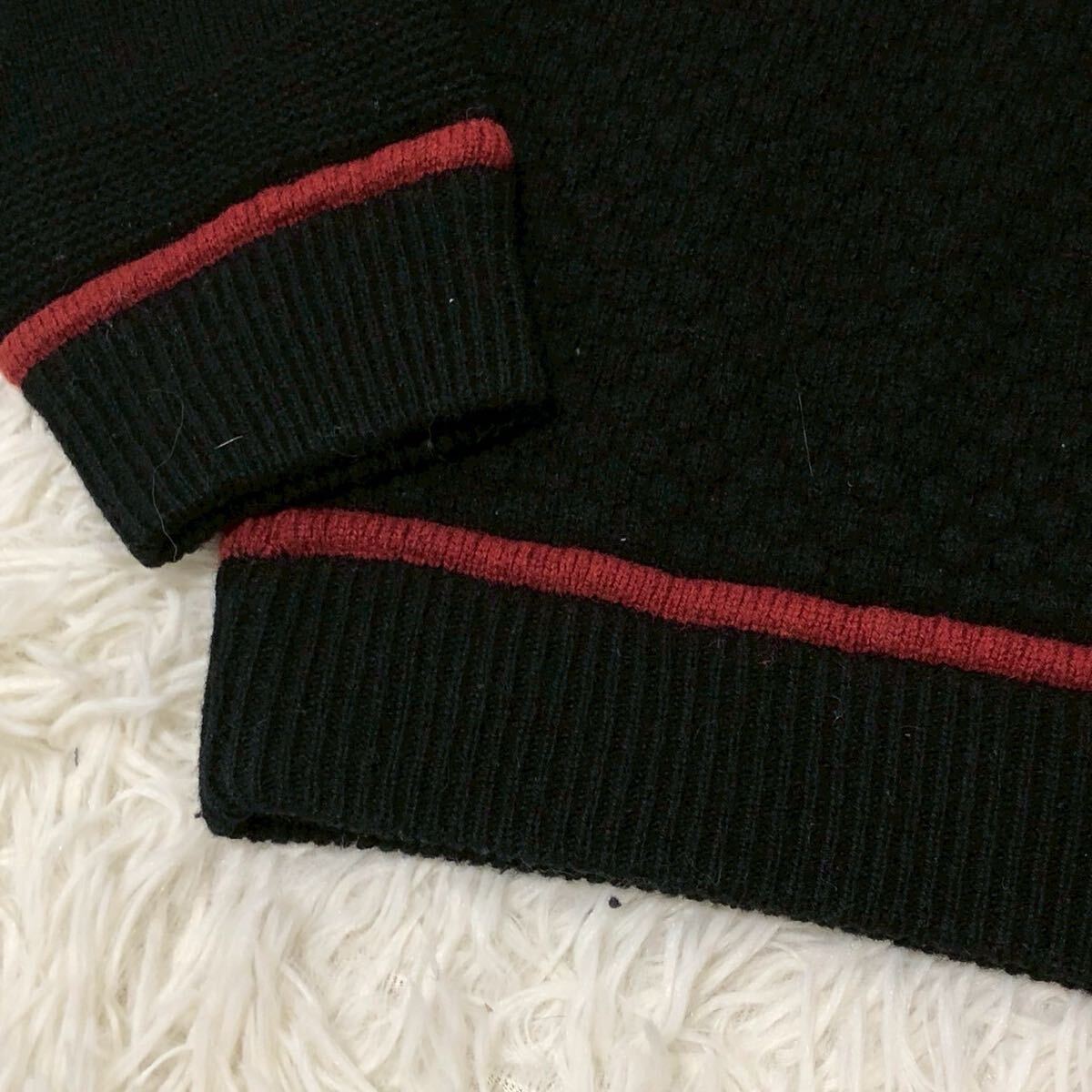 ARMANI EXCHANGE アルマーニ エクスチェンジ タートルネック ニット セーター ワッペンロゴ メンズ 黒 ブラック Mサイズ _画像4