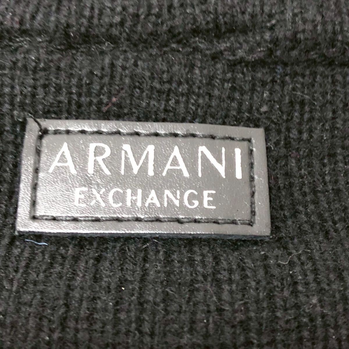ARMANI EXCHANGE アルマーニ エクスチェンジ タートルネック ニット セーター ワッペンロゴ メンズ 黒 ブラック Mサイズ _画像6