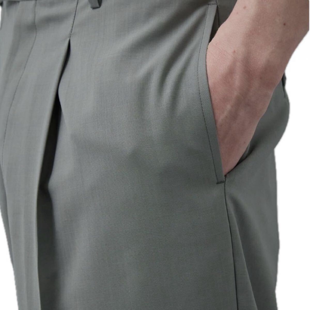 aqua stretch コラボ PUBLICTOKYO スラックス L パンツ パブリックトウキョウ グレー_画像4