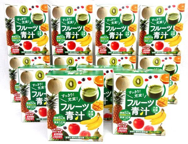 送料300円(税込)■ic884■◎すっきり充実 フルーツ青汁(3g×24包)　12箱【シンオク】_画像1
