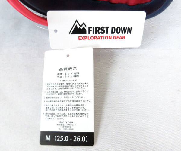 送料300円(税込)■vb004■メンズ FIRST DOWN サンダル M ネイビー/レッド 3足【シンオク】_画像5