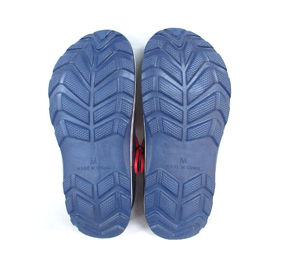 送料300円(税込)■vb004■メンズ FIRST DOWN サンダル M ネイビー/レッド 3足【シンオク】_画像4