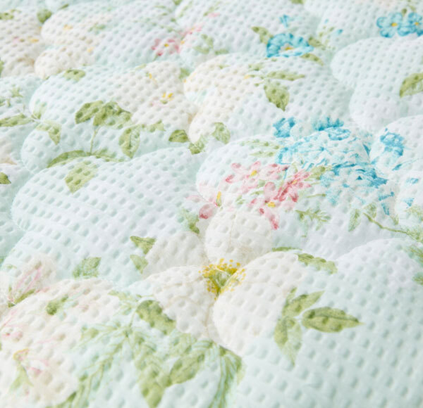 送料300円(税込)■mb095■大津毛織 キルトケット&敷きパッド2点セット シングル グリーン 12650円相当【シンオク】_画像3