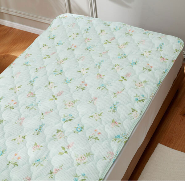 送料300円(税込)■mb095■大津毛織 キルトケット&敷きパッド2点セット シングル グリーン 12650円相当【シンオク】_画像5