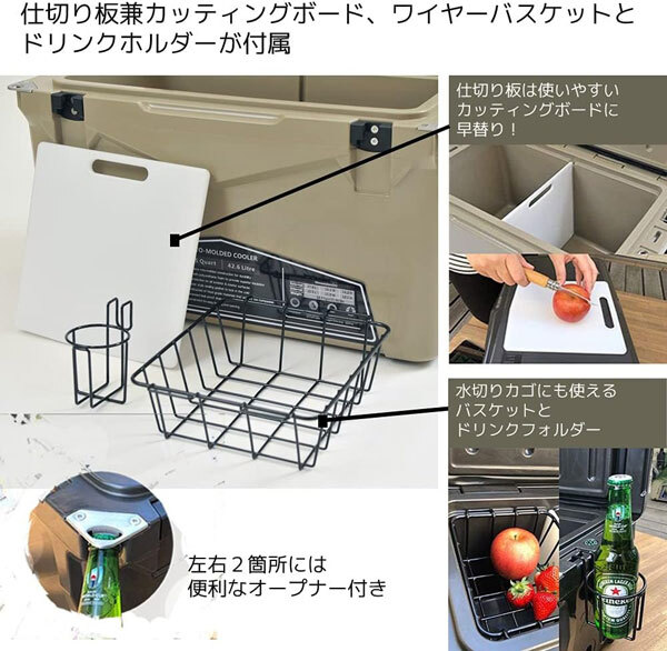 送料300円(税込)■hb182■ICE AGE クーラーボックス 20QT 18.9L(ILC020CHC) チャコール 33000円相当【シンオク】_画像3