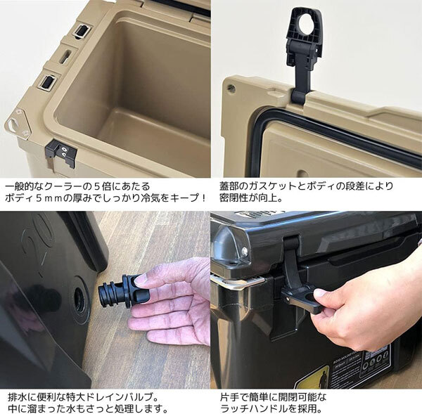 送料300円(税込)■hb182■ICE AGE クーラーボックス 20QT 18.9L(ILC020CHC) チャコール 33000円相当【シンオク】_画像5