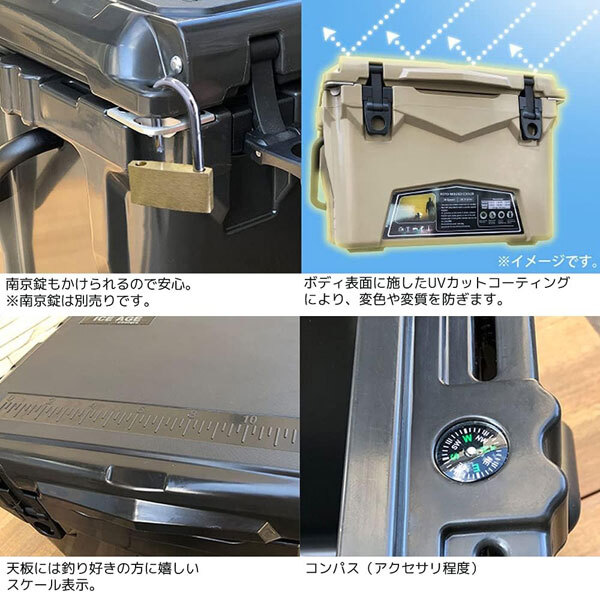 送料300円(税込)■hb182■ICE AGE クーラーボックス 20QT 18.9L(ILC020CHC) チャコール 33000円相当【シンオク】_画像4
