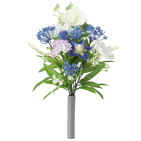 送料300円(税込)■wb080■お花屋さんが監修！ お供え花 ２種４束セット 群青(瑠璃)&純白 5478円相当【シンオク】_画像3