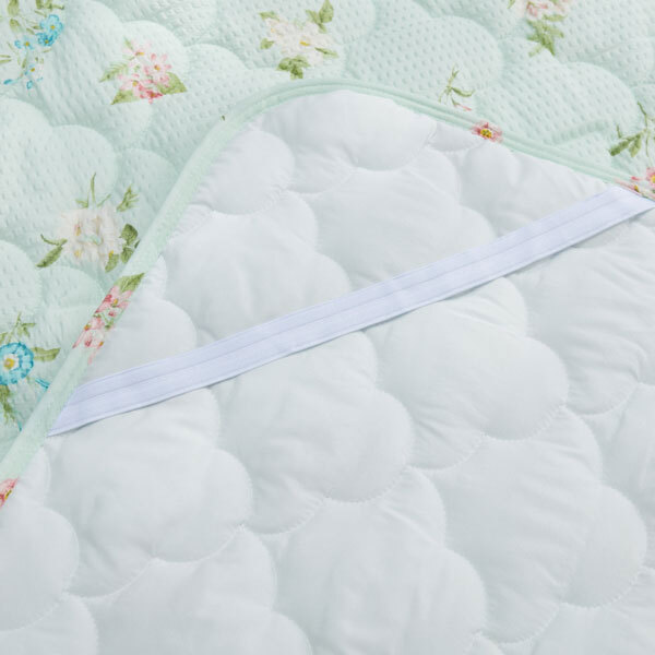 送料300円(税込)■mb095■大津毛織 キルトケット&敷きパッド2点セット シングル グリーン 12650円相当【シンオク】_画像6