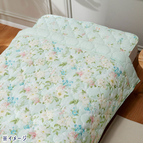 送料300円(税込)■lc130■大津毛織 綿混リップル キルトケット& 敷きパッド2点セット<シングル>ラベンダー 12650円相当【シンオク】_画像6