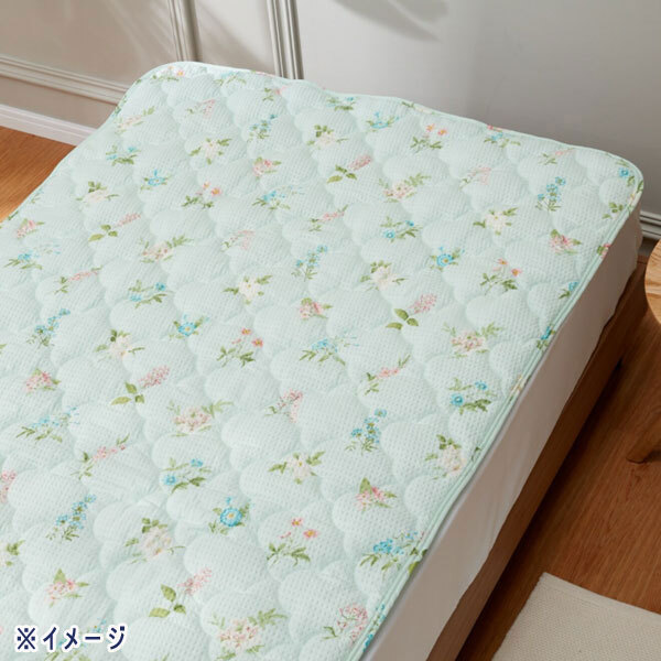 送料300円(税込)■mb119■大津毛織 綿混リップル キルトケット& 敷きパッド2点セット<シングル>ラベンダー 12650円相当【シンオク】_画像3