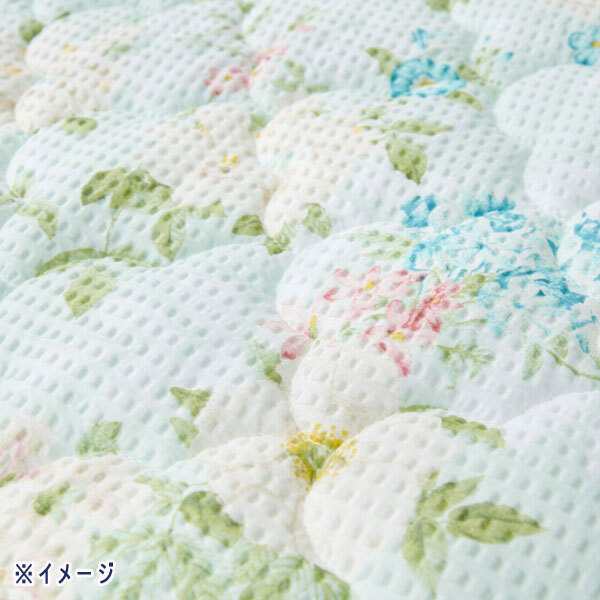 送料300円(税込)■mb119■大津毛織 綿混リップル キルトケット& 敷きパッド2点セット<シングル>ラベンダー 12650円相当【シンオク】_画像5