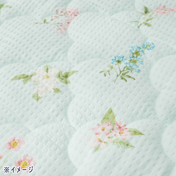 送料300円(税込)■mb120■大津毛織 綿混リップル キルトケット＆ 敷きパッド2点セット＜クイーン＞ラベンダー 21010円相当【シンオク】_画像2