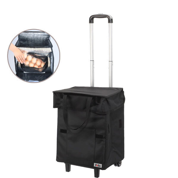 送料300円(税込)■mb024■スマート ショッピングカート エッグホルダー付 ブラック 11000円相当【シンオク】_画像1