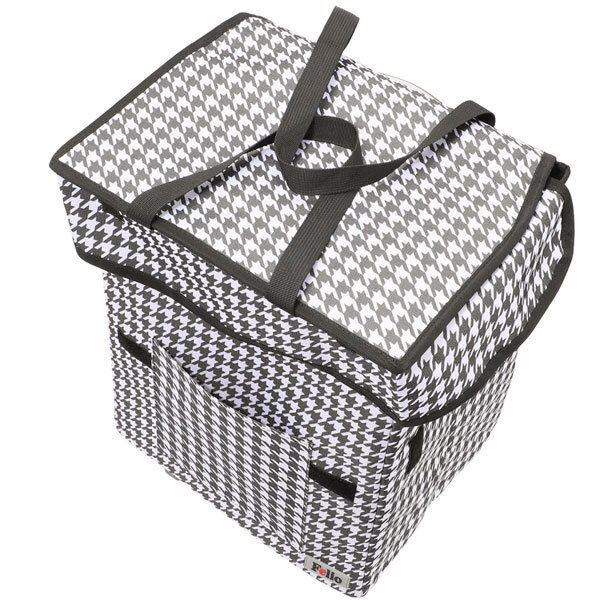 送料300円(税込)■mb061■スマートショッピングカート エッグホルダー付 千鳥格子 11000円相当【シンオク】_画像5