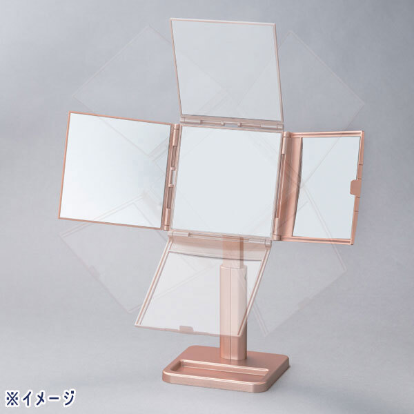 送料300円(税込)■mb107■ナピュア スタイリング スタンドミラー シルバー 日本製 8250円相当【シンオク】_画像3